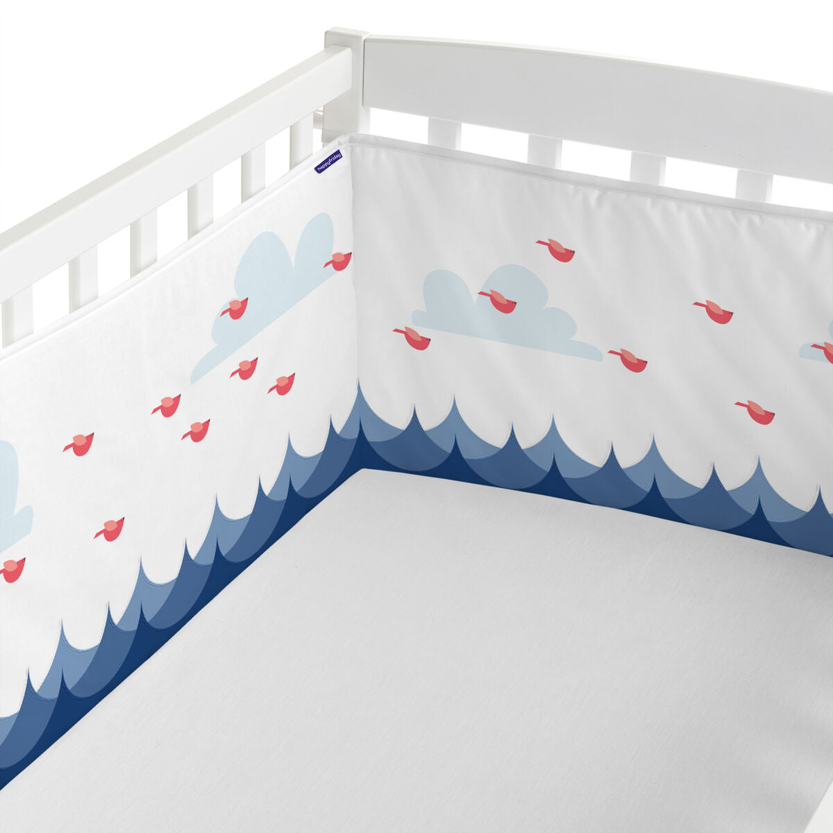 Skydd till spjälsäng HappyFriday Moshi moshi Whale Multicolour 210 x 40 cm-Bebis, Sovrum-HappyFriday-peaceofhome.se