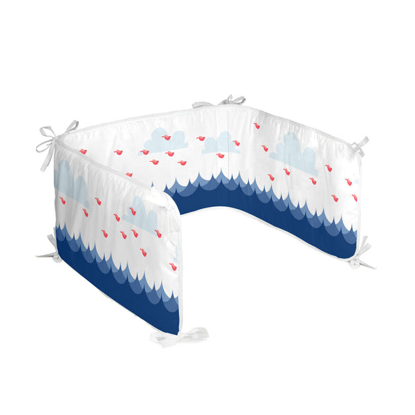 Skydd till spjälsäng HappyFriday Moshi moshi Whale Multicolour 210 x 40 cm-Bebis, Sovrum-HappyFriday-peaceofhome.se