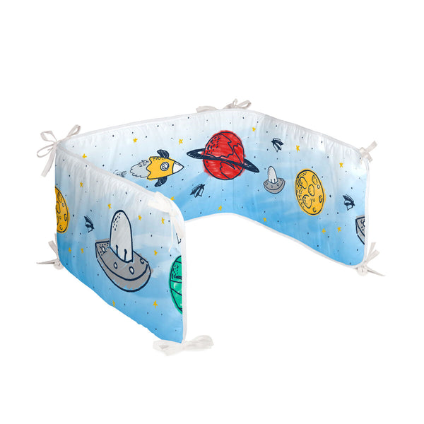 Skydd till spjälsäng HappyFriday Mr Fox Starspace Multicolour 210 x 40 cm-Bebis, Sovrum-HappyFriday-peaceofhome.se