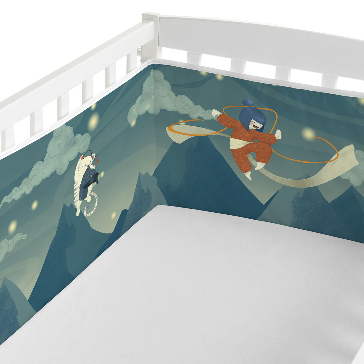 Skydd till spjälsäng HappyFriday Mr Fox The warrior Multicolour 210 x 40 cm-Bebis, Sovrum-HappyFriday-peaceofhome.se