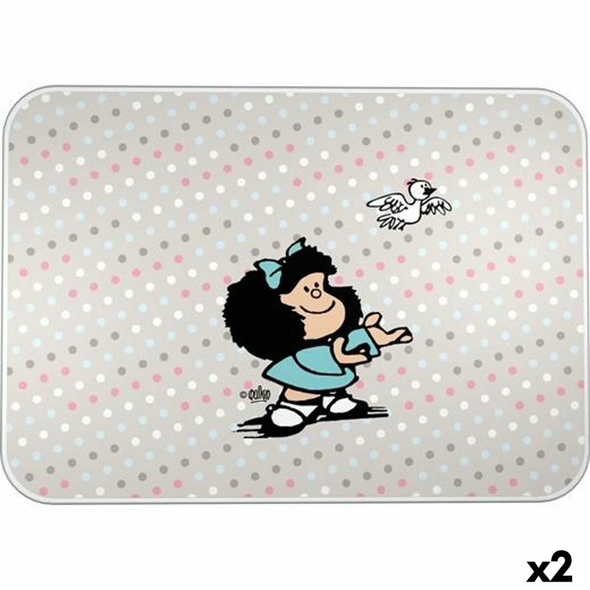 Skyddsmatta Mafalda BIRD Multicolour PVC 47 x 33 cm Bordsduk (2 antal)-Kontor och Kontorsmaterial, Kontorsmaterial-Mafalda-peaceofhome.se