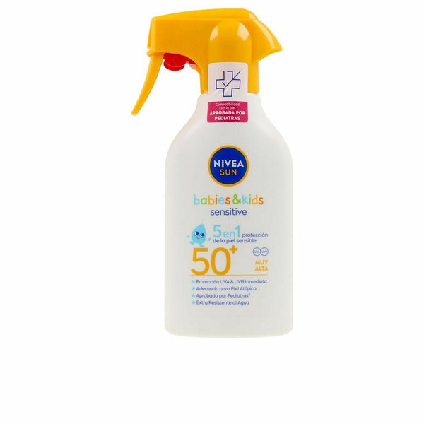 Solskyddsspray för barn Nivea Sun Kids Sensitive SPF 50+ 270 ml-Bebis, Hygien och vård-Nivea-peaceofhome.se