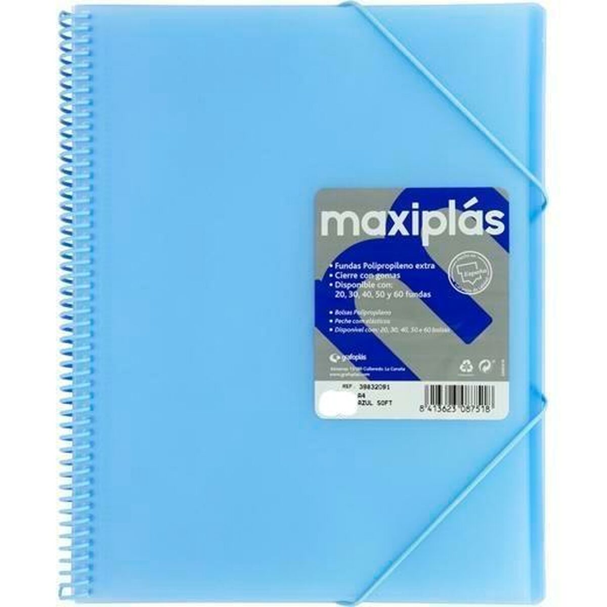 Sorteringsmapp Grafoplas MAXIPLÁS Blå A4 (5 antal)-Kontor och Kontorsmaterial, Kontorsmaterial-Grafoplas-peaceofhome.se