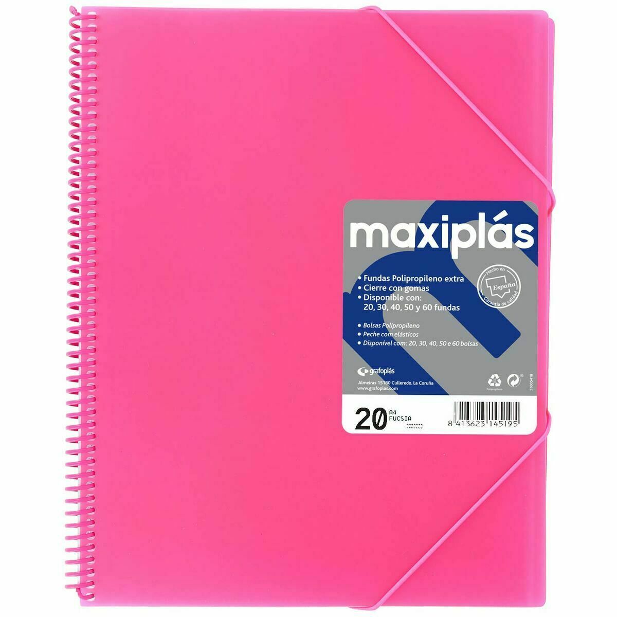 Sorteringsmapp Grafoplas MAXIPLÁS Fuchsia A4 (5 antal)-Kontor och Kontorsmaterial, Kontorsmaterial-Grafoplas-peaceofhome.se