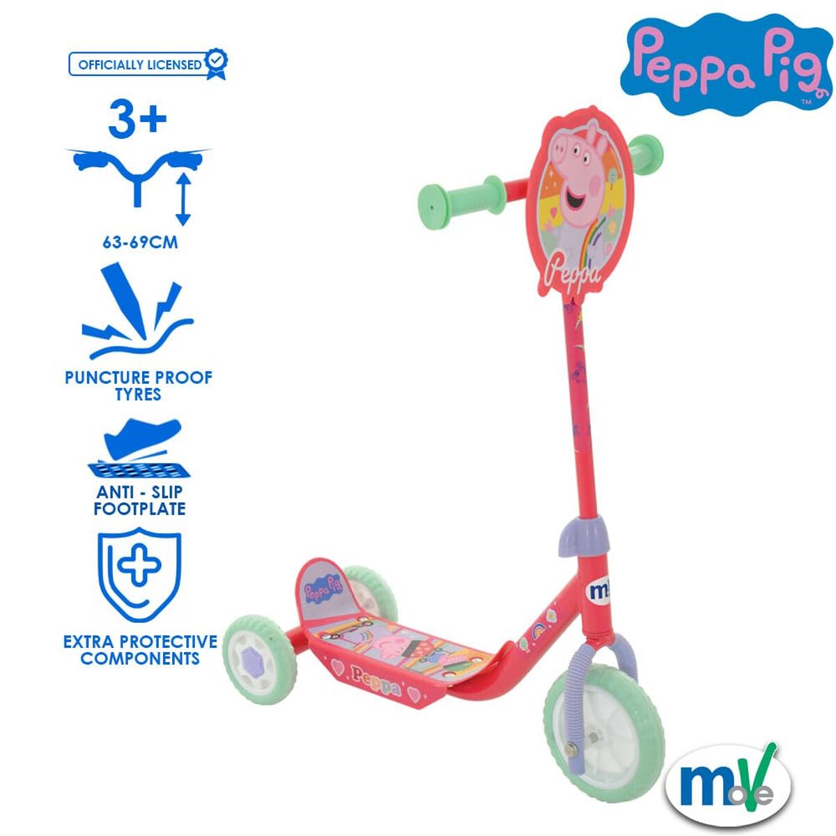 Sparkcykel Peppa Pig Gummi Metall Plast-Sport och utomhus, Stadsrörlighet-Peppa Pig-peaceofhome.se