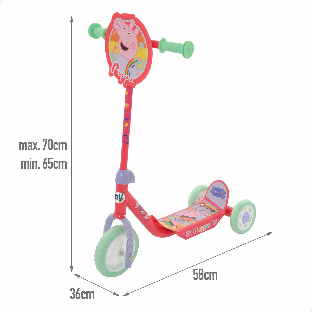 Sparkcykel Peppa Pig Gummi Metall Plast-Sport och utomhus, Stadsrörlighet-Peppa Pig-peaceofhome.se
