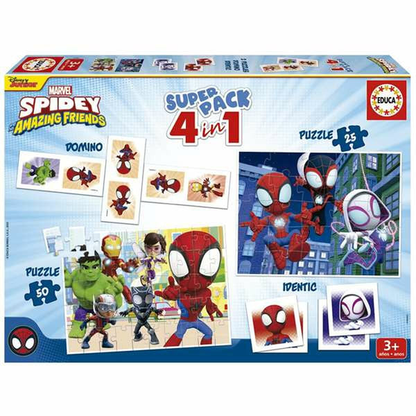 Spel Spidey Superpack 4-i-1-Leksaker och spel, Pussel och hjärngrupper-Spidey-peaceofhome.se