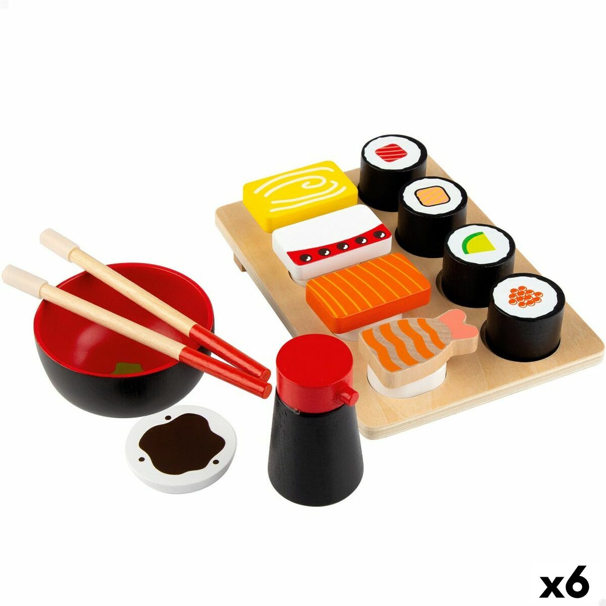 Spel av Trä Woomax Sushi 14 Delar (6 antal)-Leksaker och spel, Imitera spel-Woomax-peaceofhome.se