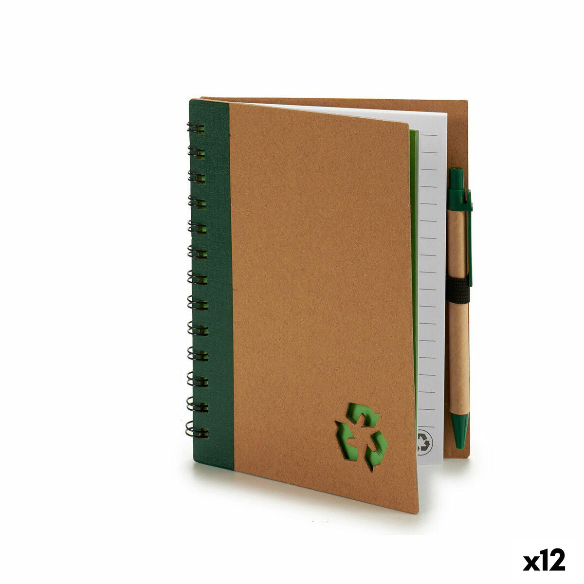Spiralbundet anteckningsblock med penna Pincello AR1810128 1 x 18 x 14 cm Återvunnen kartong (12 antal)-Kontor och Kontorsmaterial, Pappersprodukter för kontoret-Pincello-peaceofhome.se