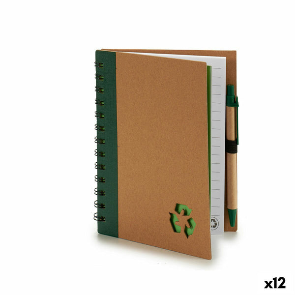 Spiralbundet anteckningsblock med penna Pincello AR1810128 1 x 18 x 14 cm Återvunnen kartong (12 antal)-Kontor och Kontorsmaterial, Pappersprodukter för kontoret-Pincello-peaceofhome.se