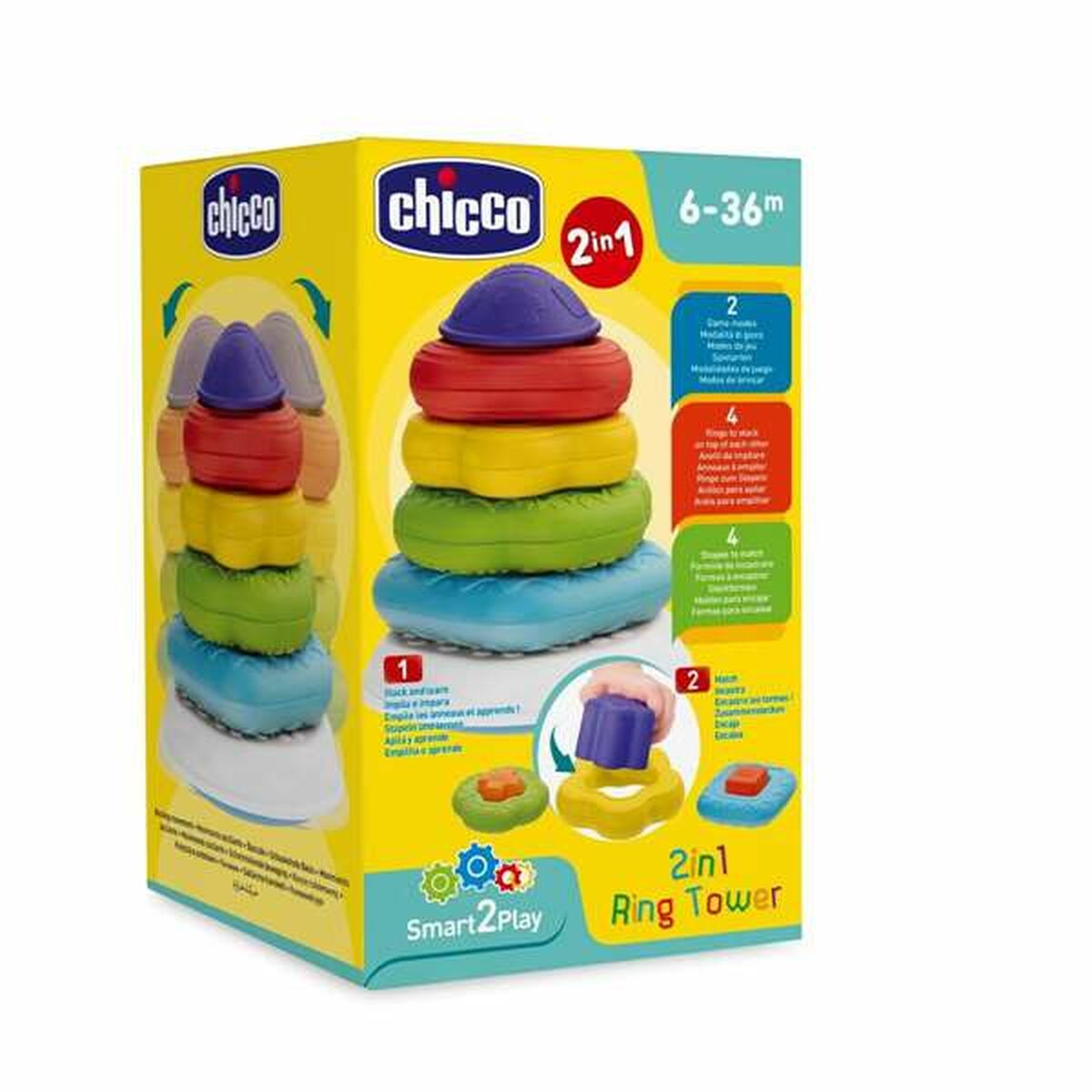 Staplingsbara block Chicco Pyramid Ringar-Bebis, Leksaker för småbarn-Chicco-peaceofhome.se