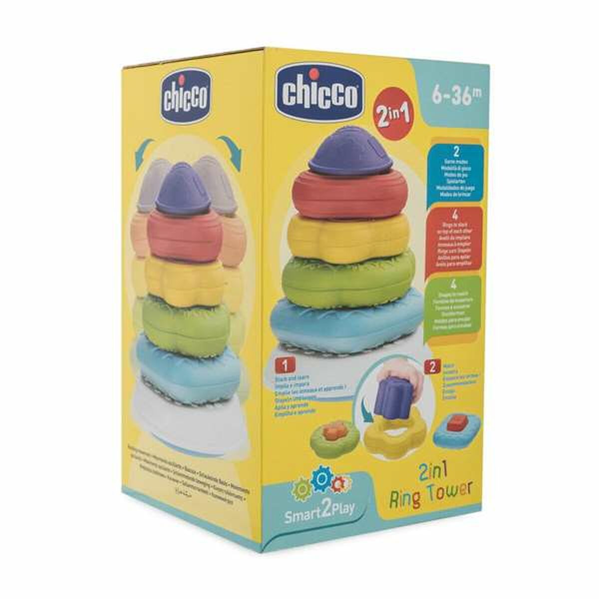 Staplingsbara block Chicco Pyramid Ringar-Bebis, Leksaker för småbarn-Chicco-peaceofhome.se