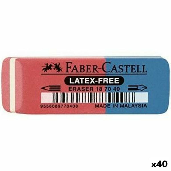 Suddgummi Faber-Castell Blå Röd (40 antal)-Kontor och Kontorsmaterial, konst och hantverk-Faber-Castell-peaceofhome.se