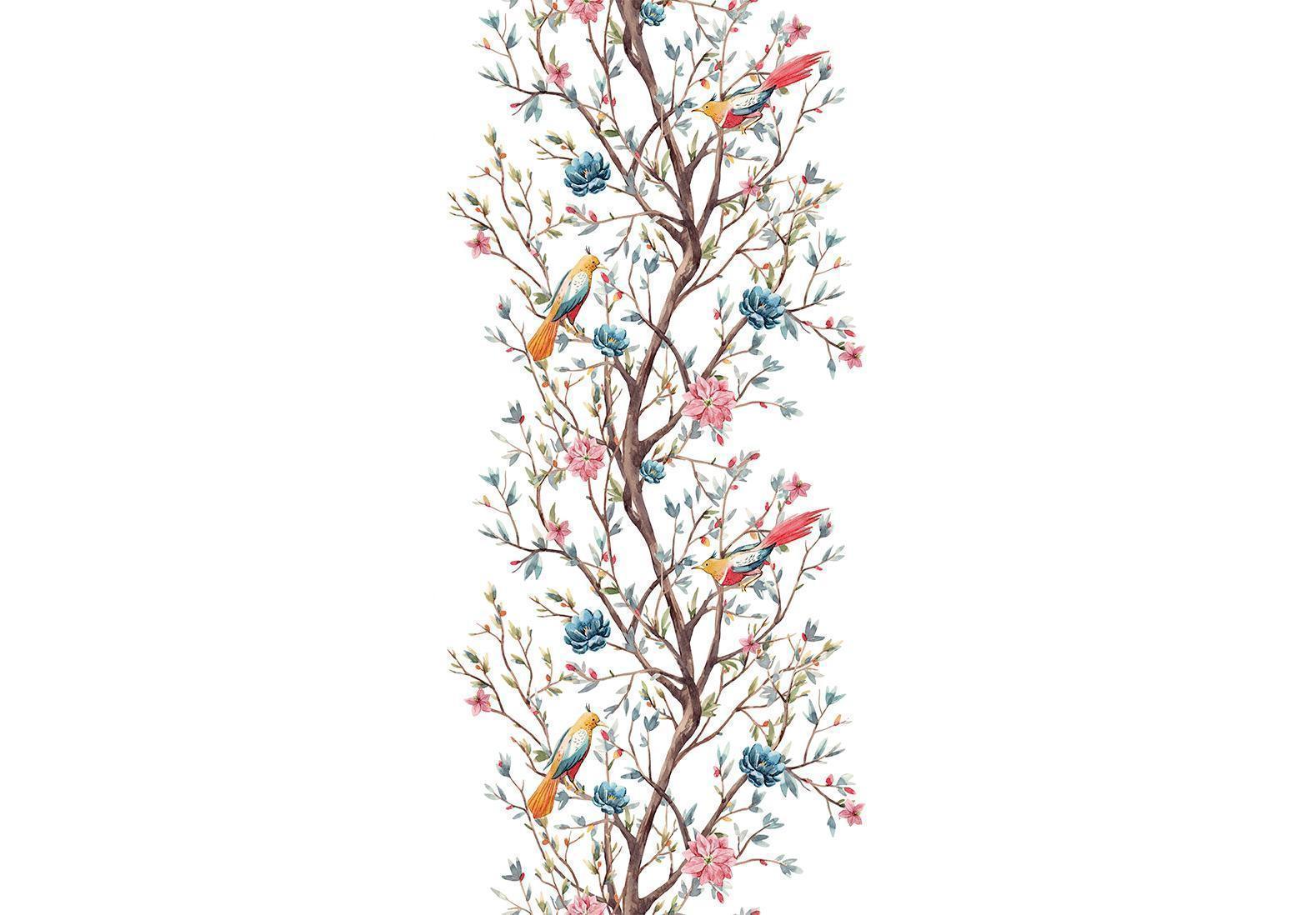 Tapet - Birds on a Flowering Twig-Tapeter-Artgeist-peaceofhome.se