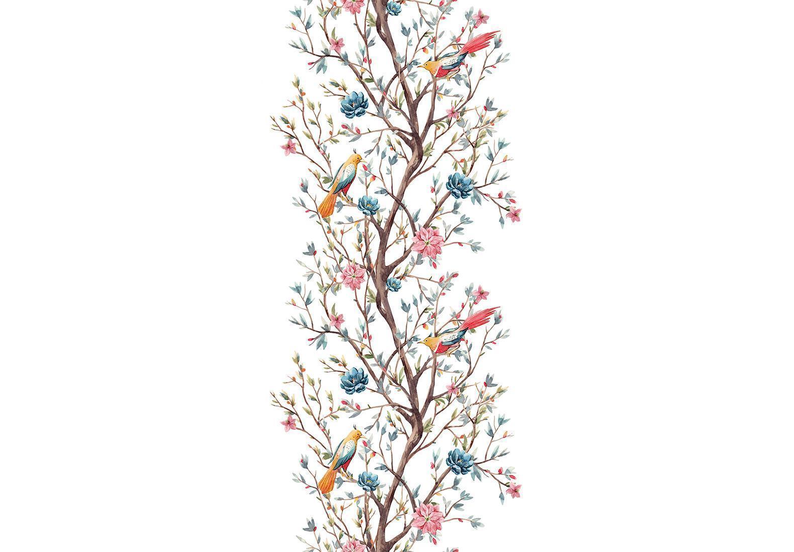 Tapet - Birds on a Flowering Twig-Tapeter-Artgeist-peaceofhome.se