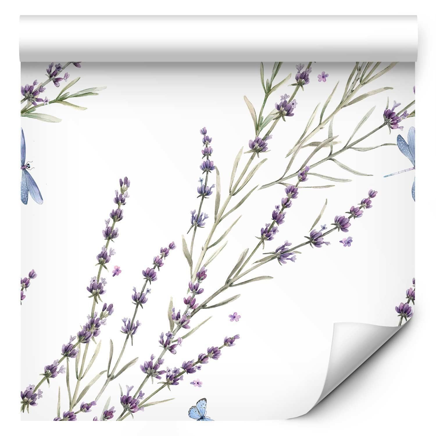 Tapet - Butterflies Among the Lavender-Tapeter-Artgeist-peaceofhome.se