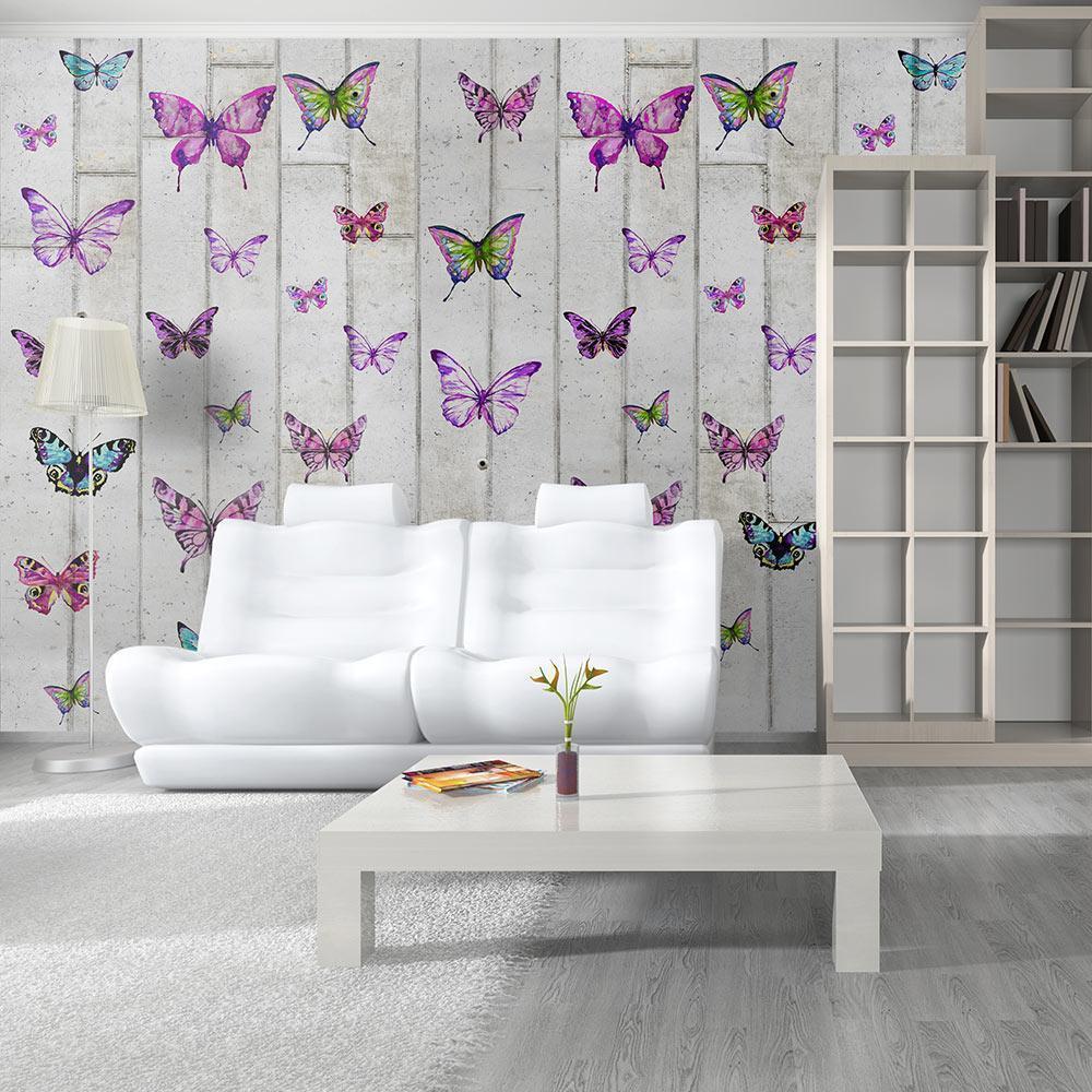 Tapet - Butterflies and Concrete-Tapeter-Artgeist-50x1000-peaceofhome.se