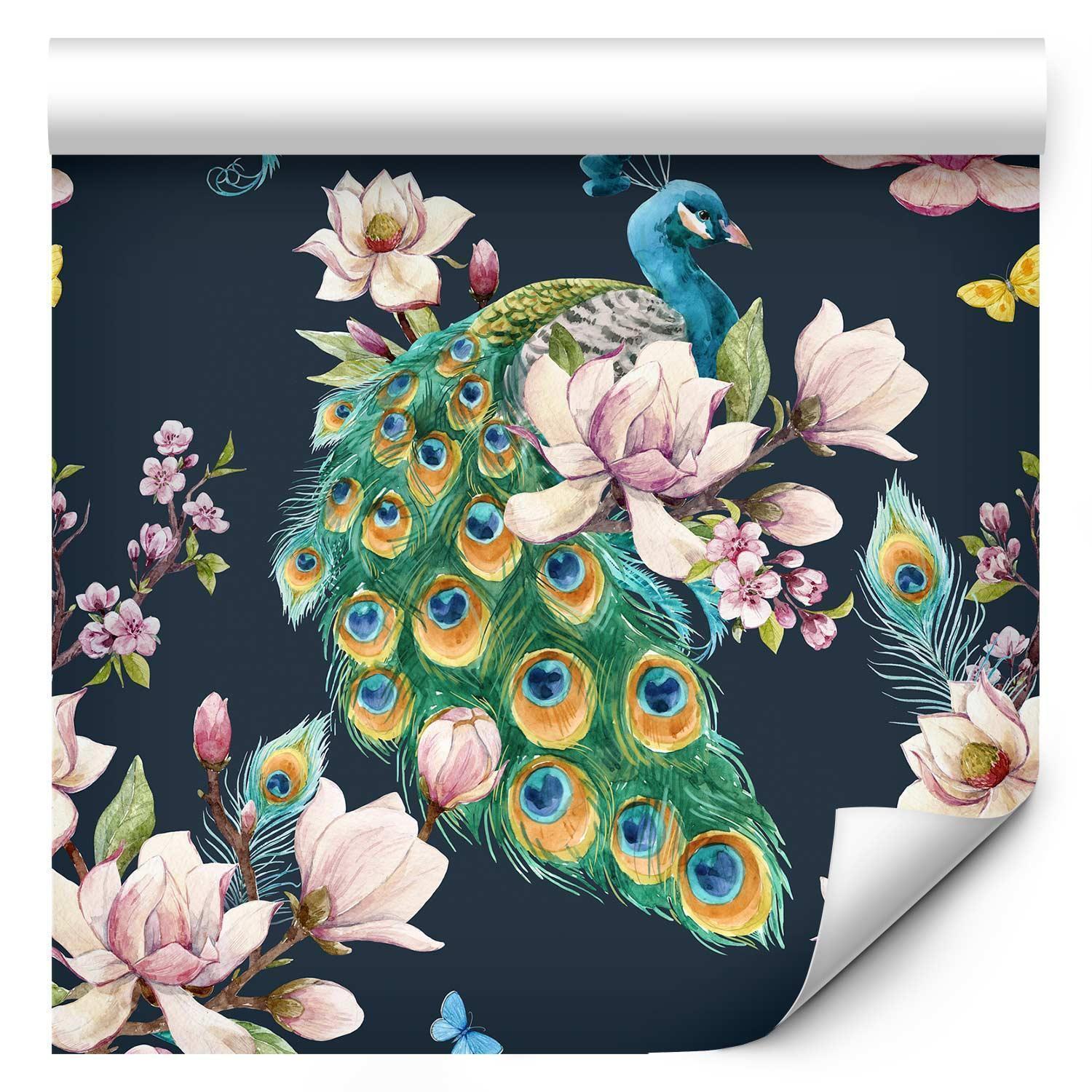Tapet - Magnolias and Peacocks-Tapeter-Artgeist-peaceofhome.se