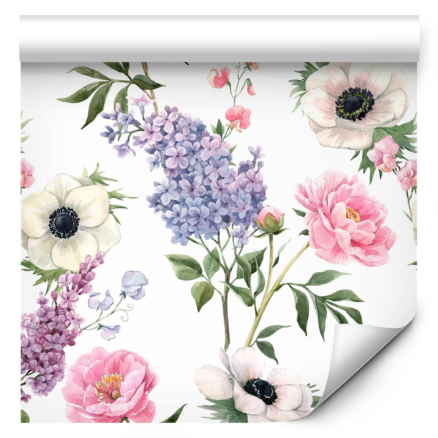 Tapet - Roses and Lilacs-Tapeter-Artgeist-peaceofhome.se