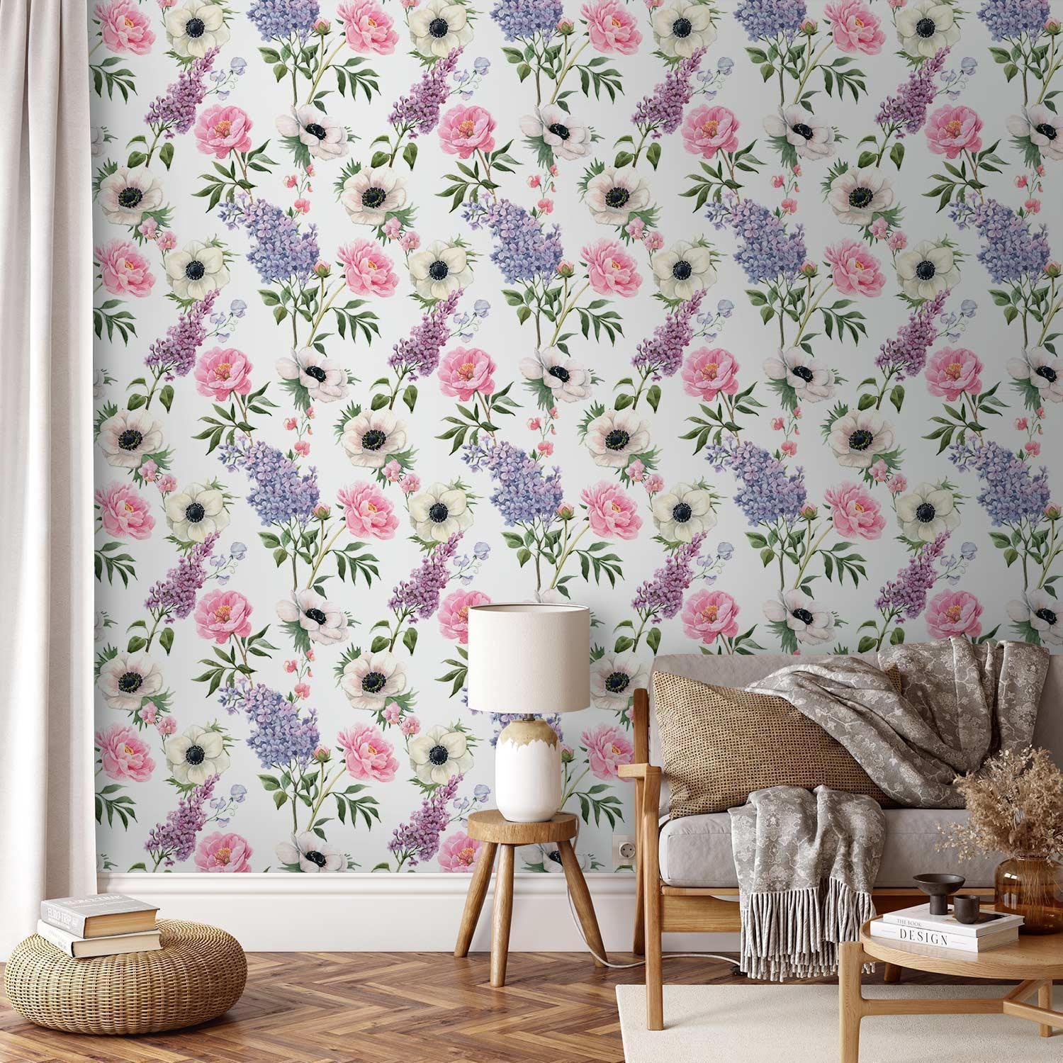 Tapet - Roses and Lilacs-Tapeter-Artgeist-peaceofhome.se