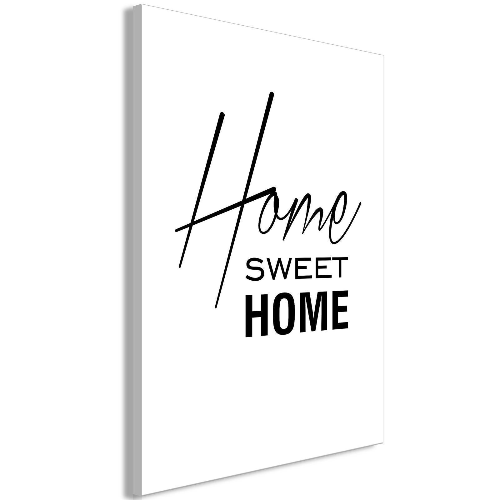 Tavla - Black and White: Home Sweet Home (1 Part) Vertical-Tavlor-Artgeist-peaceofhome.se