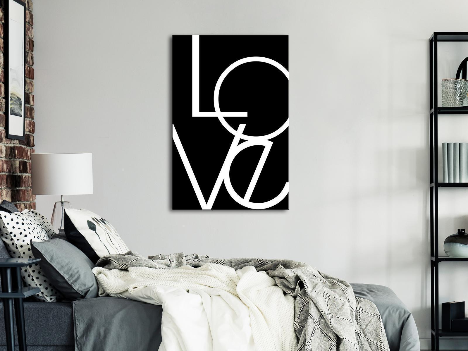 Tavla - Black and White: Love (1 Part) Vertical-Tavlor-Artgeist-peaceofhome.se