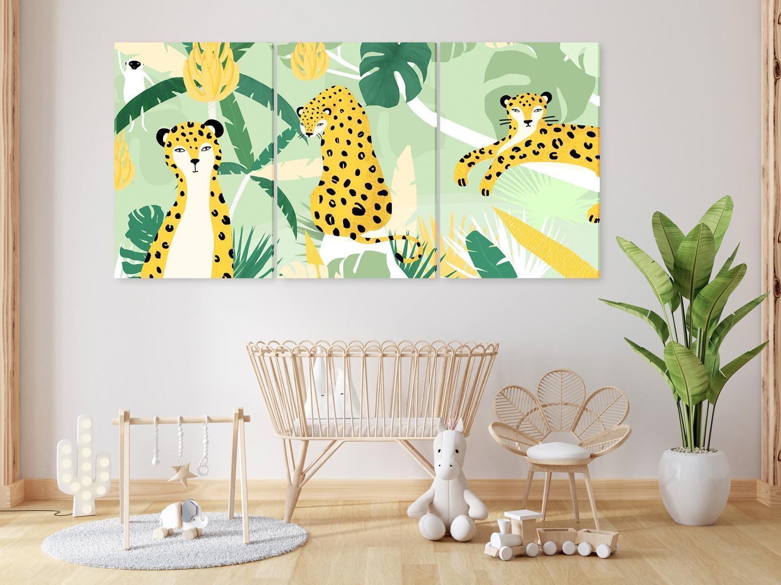 Tavla - Cheetahs in the Jungle (3 Parts)-Tavlor-Artgeist-peaceofhome.se