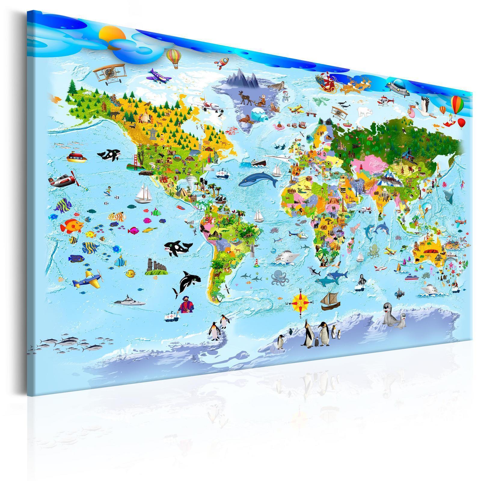 Tavla - Children's Map: Colourful Travels-Tavlor-Artgeist-peaceofhome.se