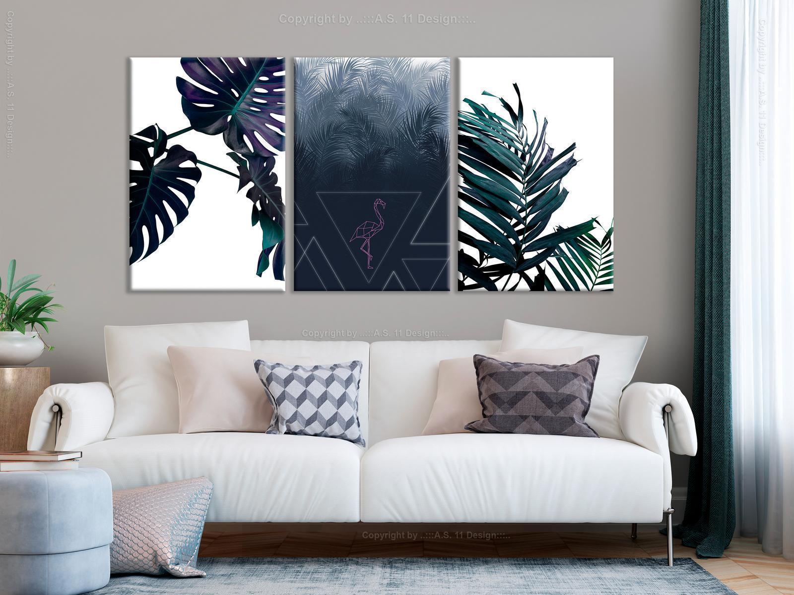 Tavla - Cool Leaves (3 Parts)-Tavlor-Artgeist-peaceofhome.se