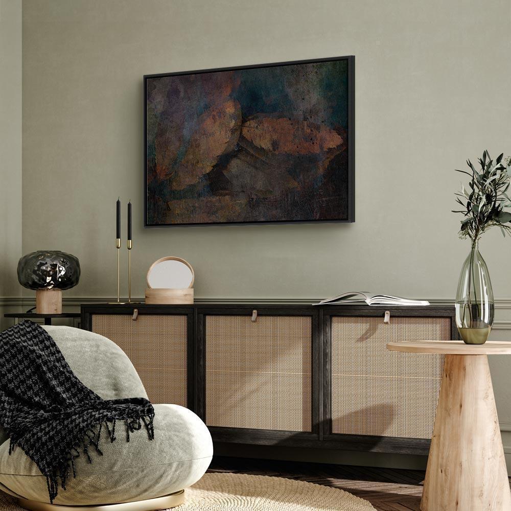 Tavla - Copper Leaves (1 Part) Wide-Tavlor-Artgeist-peaceofhome.se