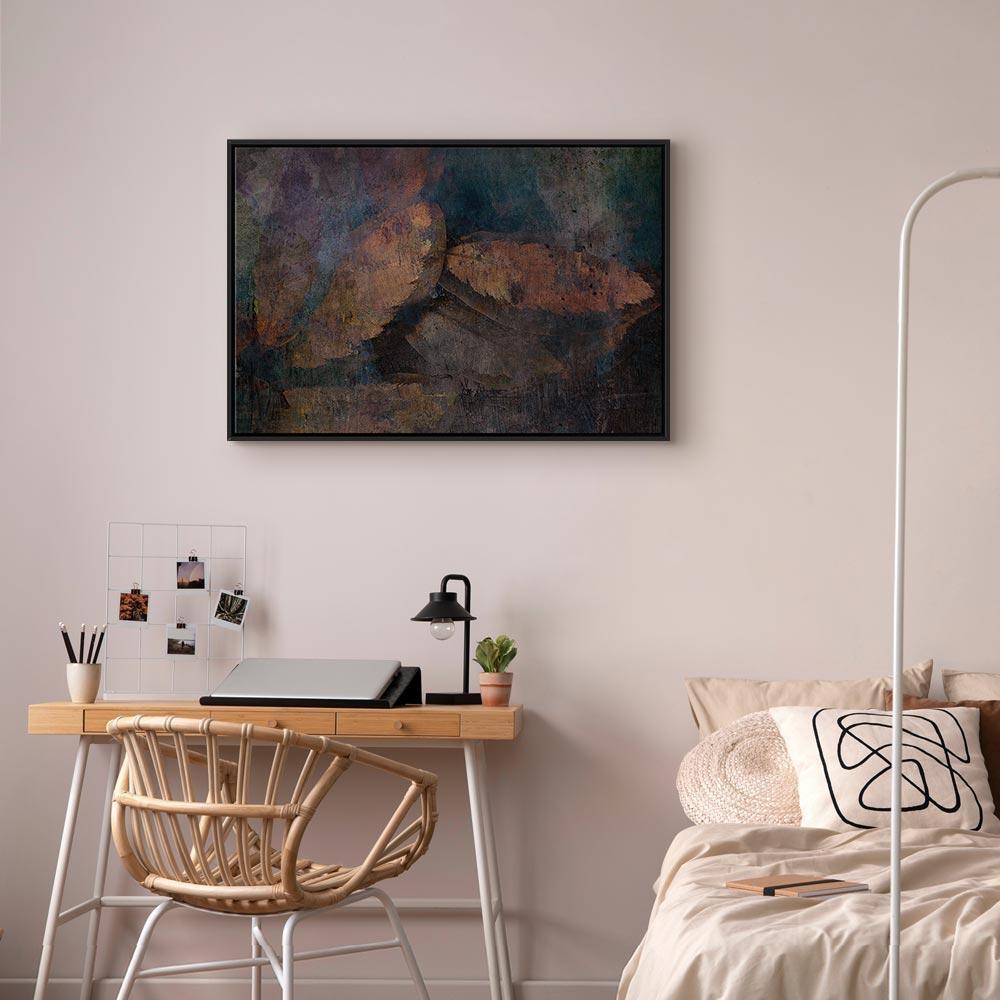 Tavla - Copper Leaves (1 Part) Wide-Tavlor-Artgeist-peaceofhome.se