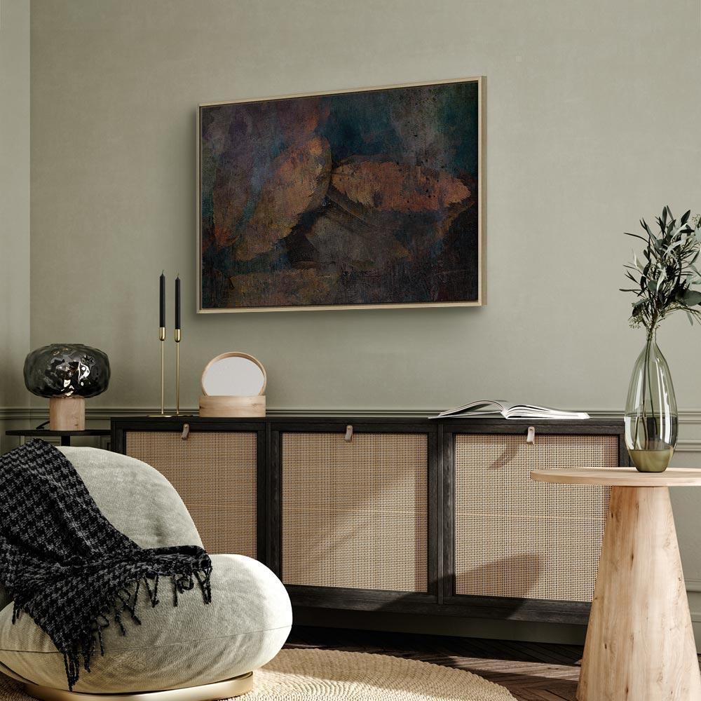 Tavla - Copper Leaves (1 Part) Wide-Tavlor-Artgeist-peaceofhome.se