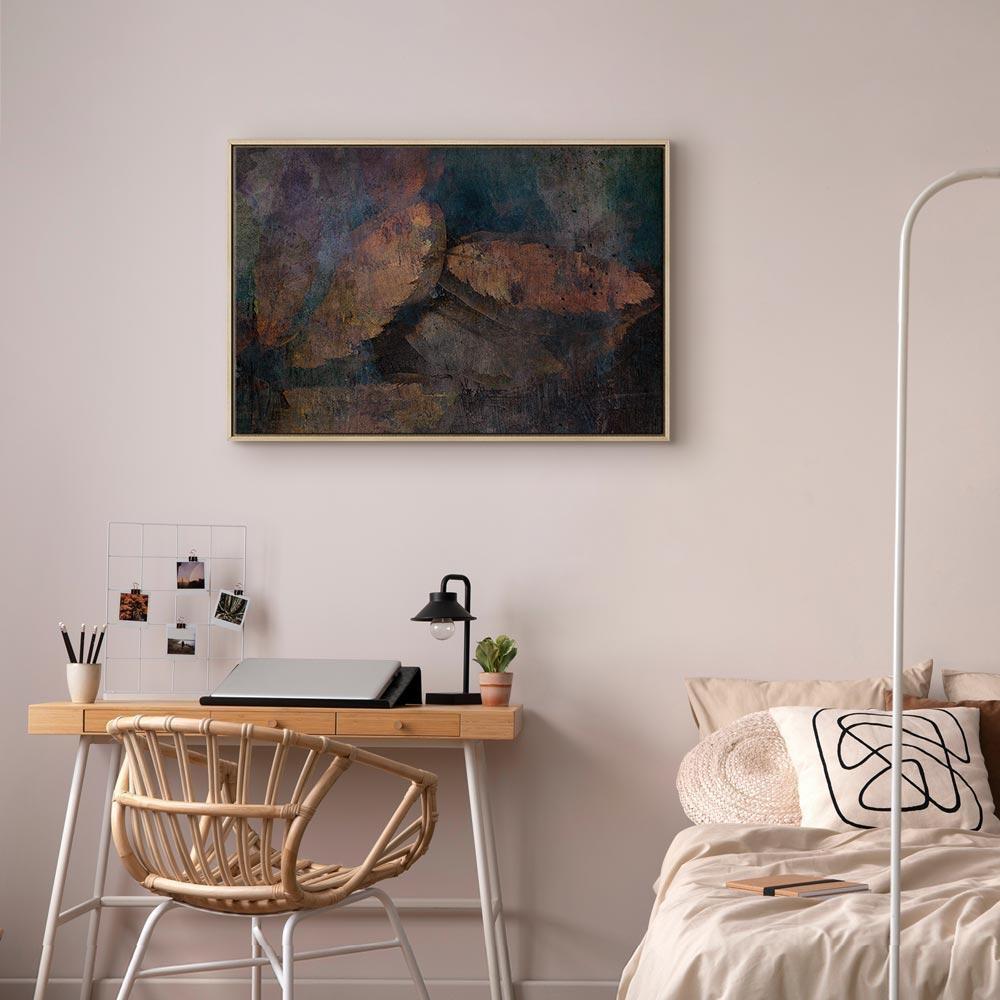 Tavla - Copper Leaves (1 Part) Wide-Tavlor-Artgeist-peaceofhome.se