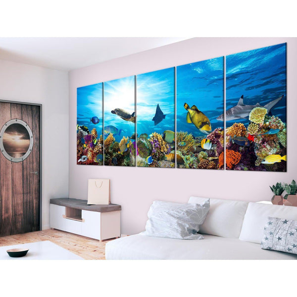 Tavla - Coral Reef (5 Parts) Narrow-Tavlor-Artgeist-peaceofhome.se