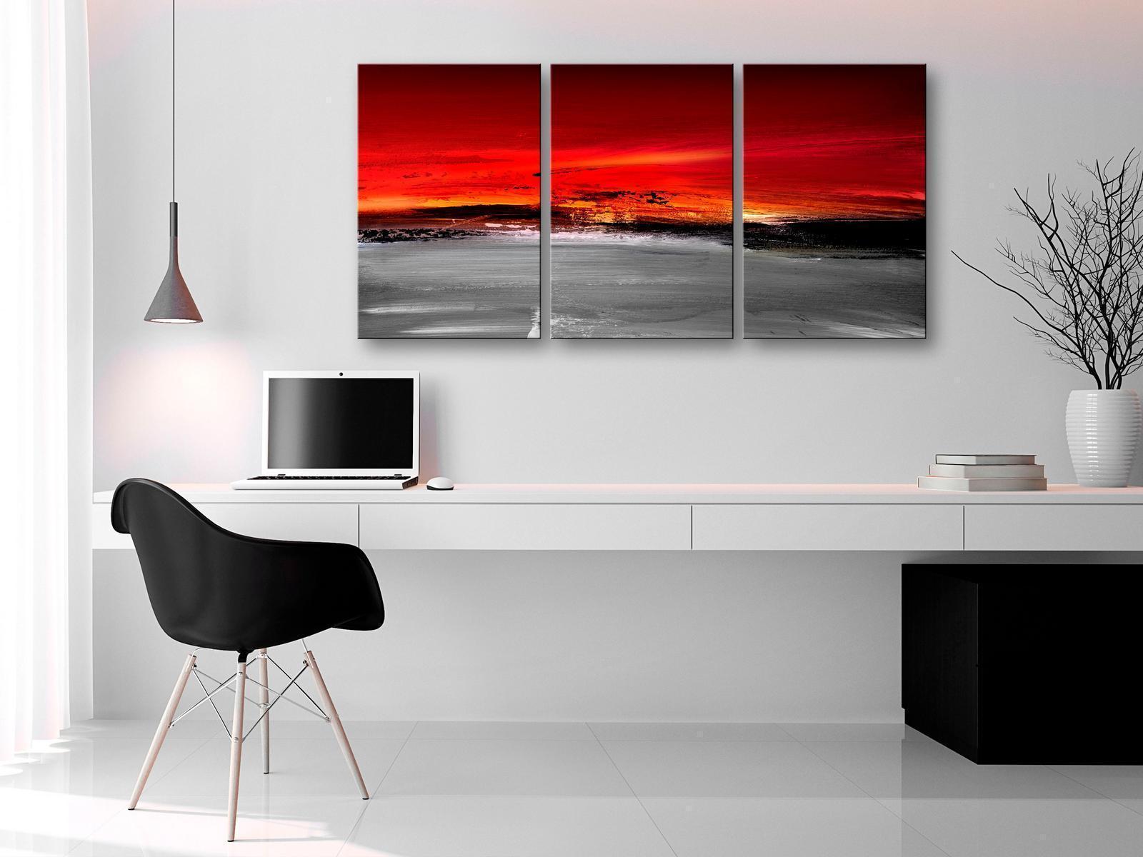 Tavla - Crimson Landscape (3 Parts)-Tavlor-Artgeist-peaceofhome.se