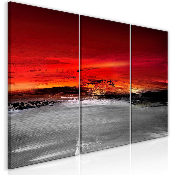 Tavla - Crimson Landscape (3 Parts)-Tavlor-Artgeist-peaceofhome.se