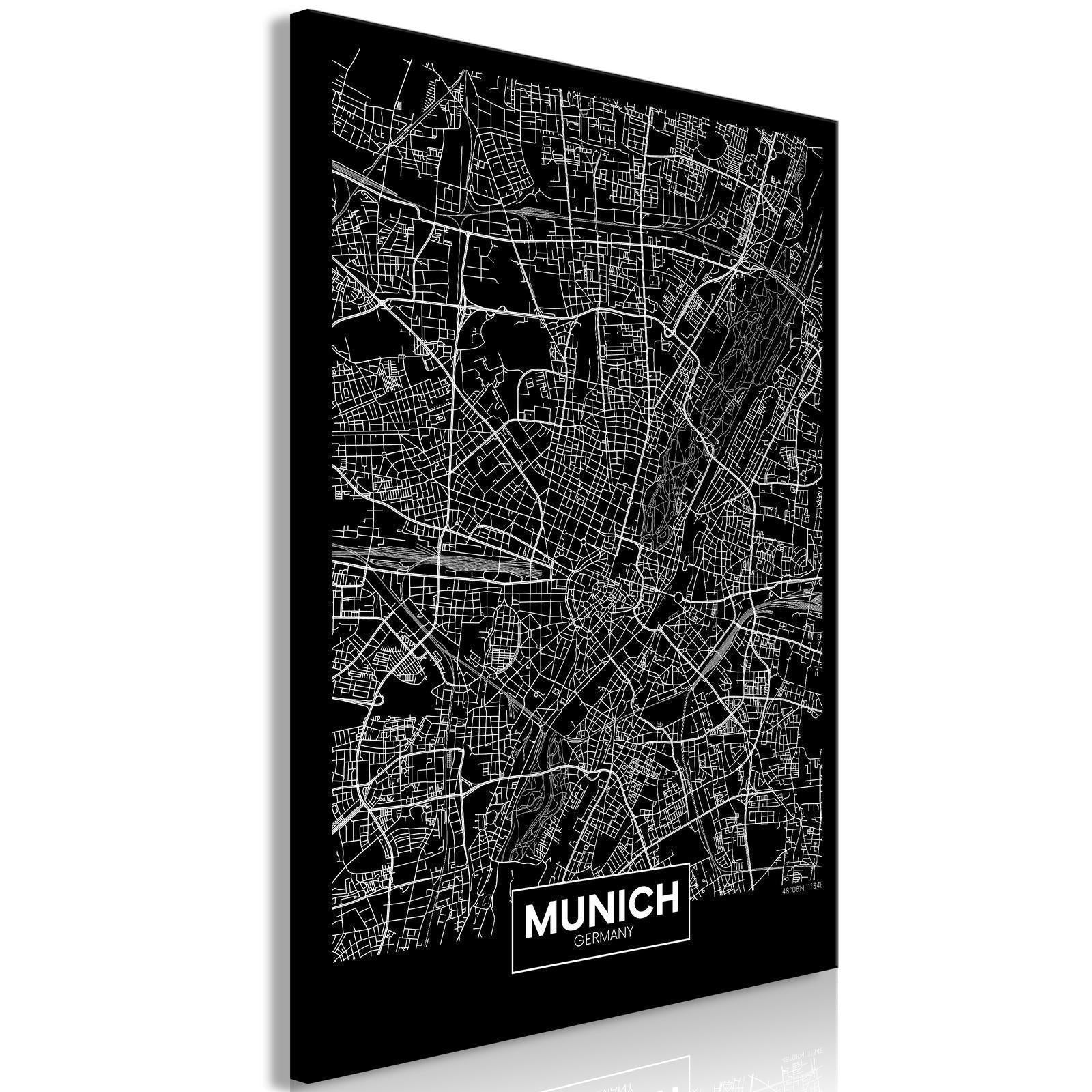 Tavla - Dark Map of Munich (1 Part) Vertical-Tavlor-Artgeist-peaceofhome.se