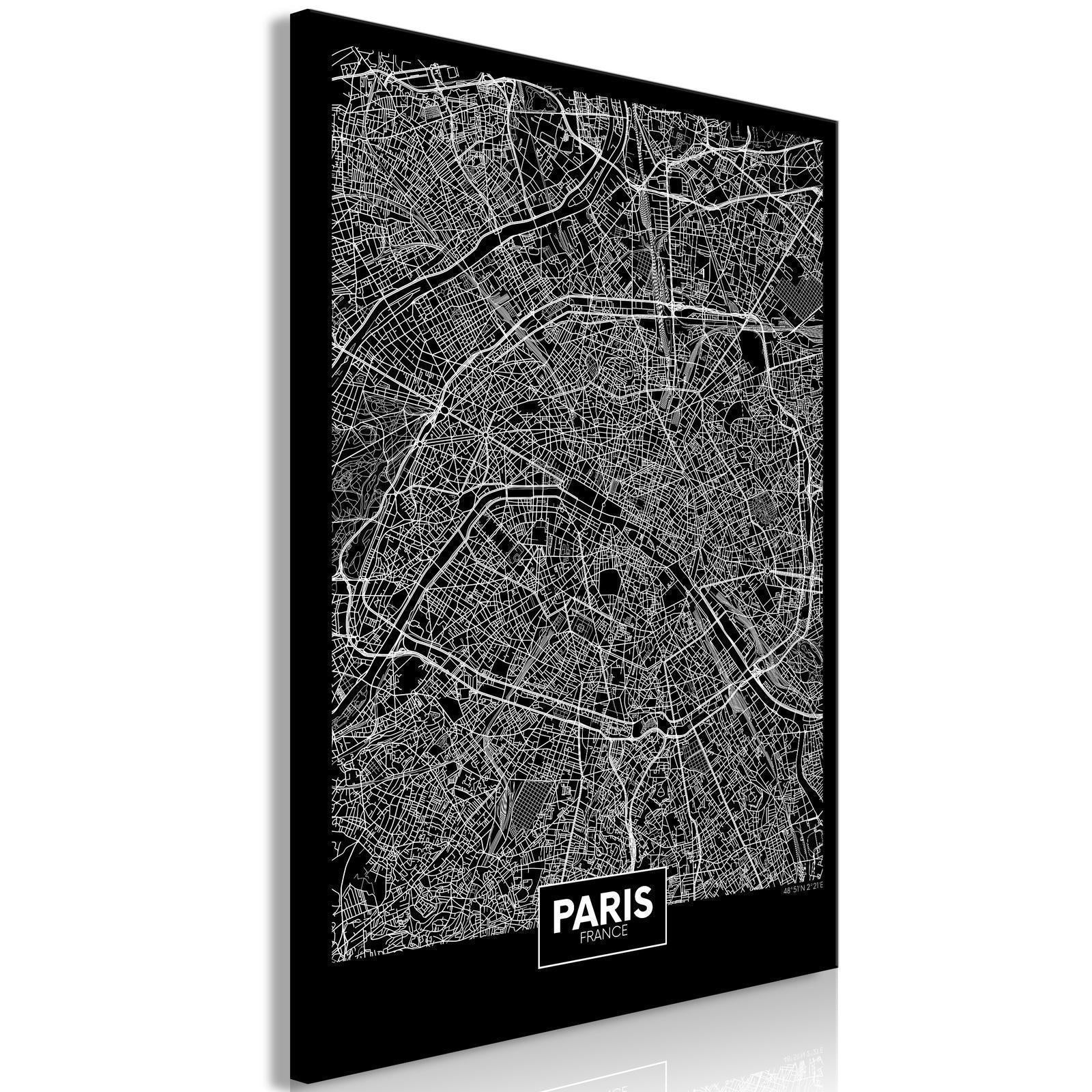 Tavla - Dark Map of Paris (1 Part) Vertical-Tavlor-Artgeist-peaceofhome.se