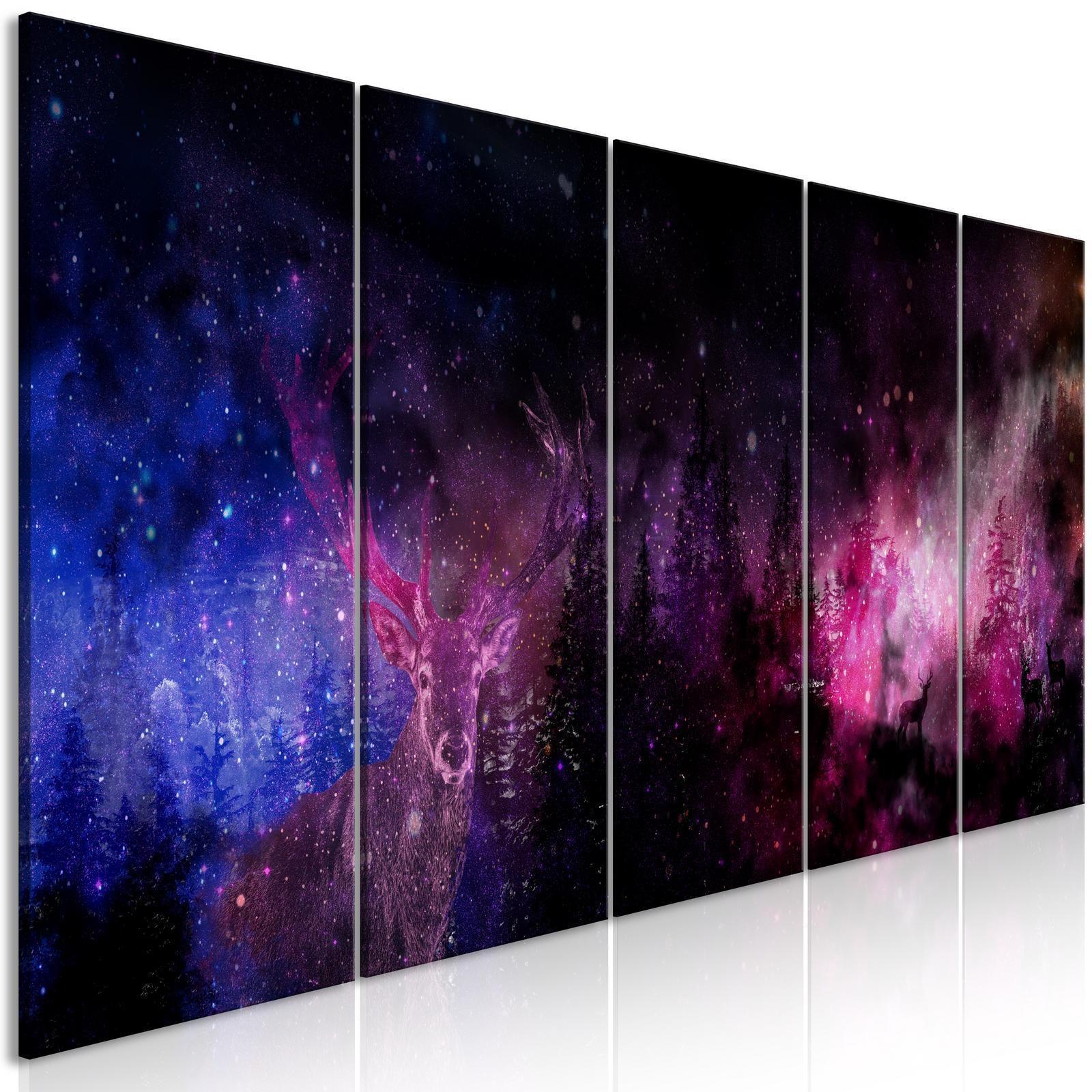 Tavla - Deer Galaxy (5 Parts) Narrow-Tavlor-Artgeist-peaceofhome.se