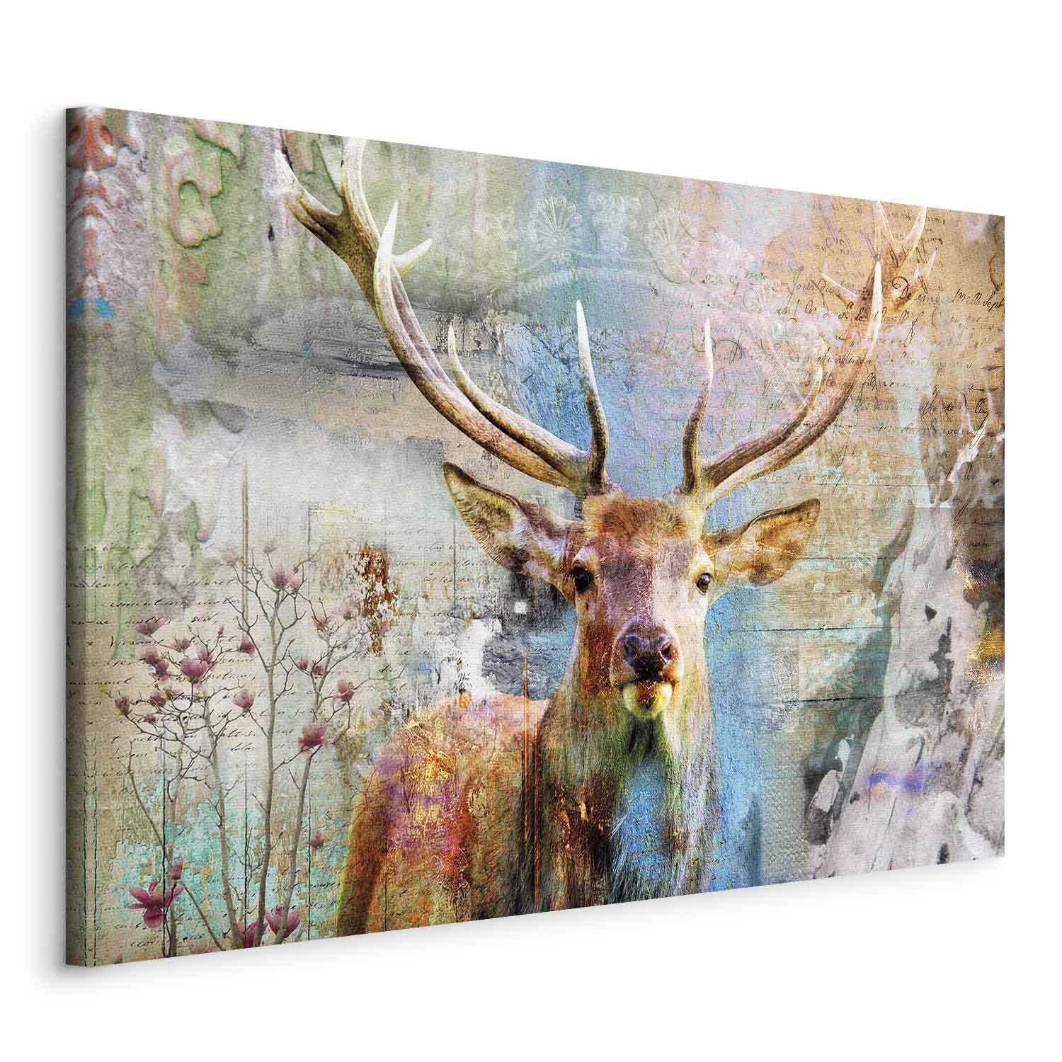 Tavla - Deer on Wood-Tavlor-Artgeist-peaceofhome.se