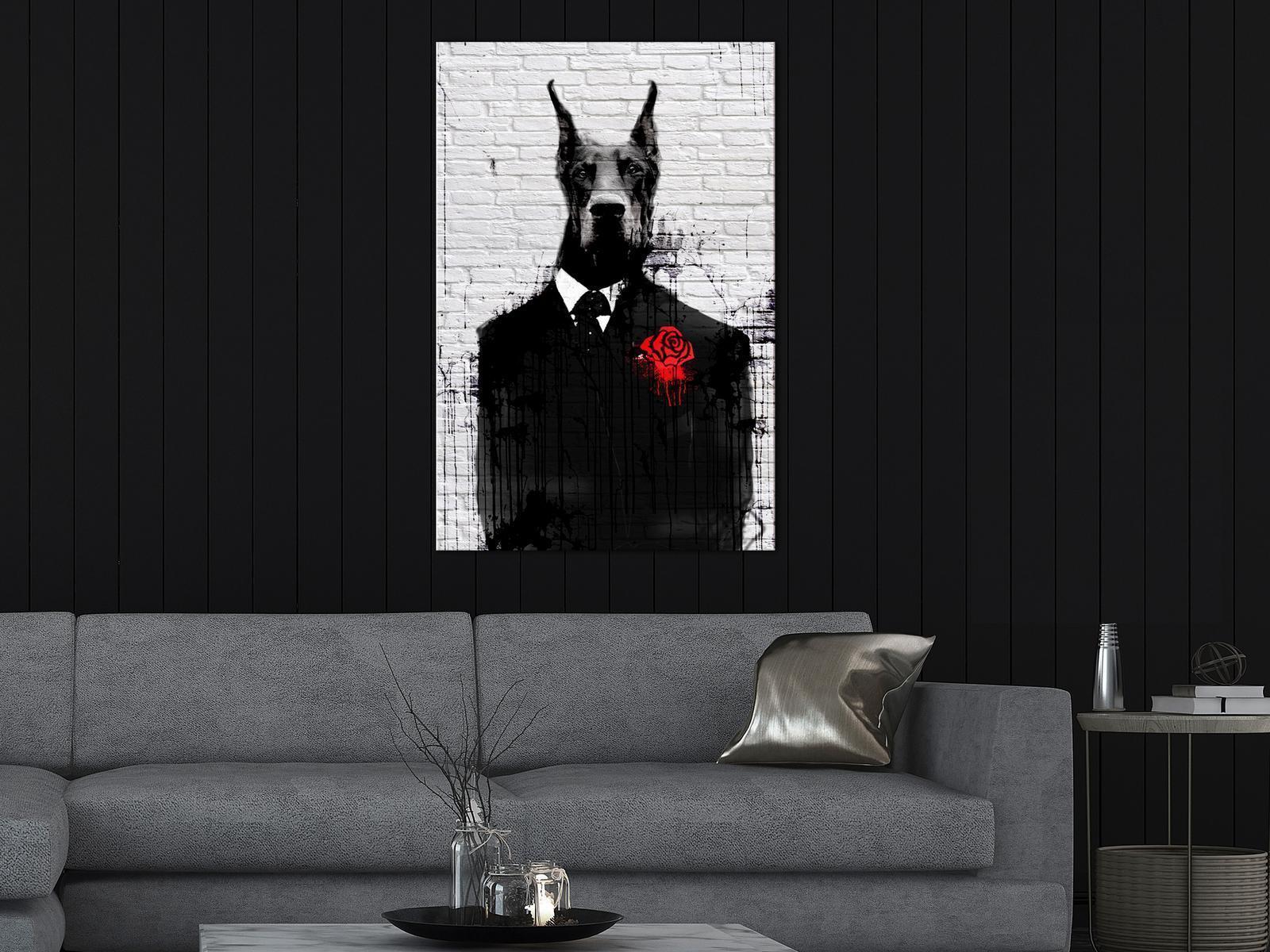 Tavla - Doberman in Suit (1 Part) Vertical-Tavlor-Artgeist-peaceofhome.se