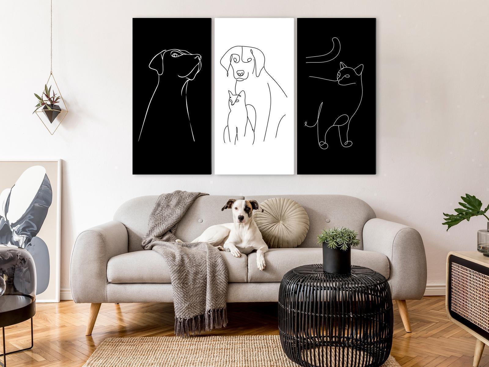 Tavla - Domestic Animals (3 Parts)-Tavlor-Artgeist-peaceofhome.se