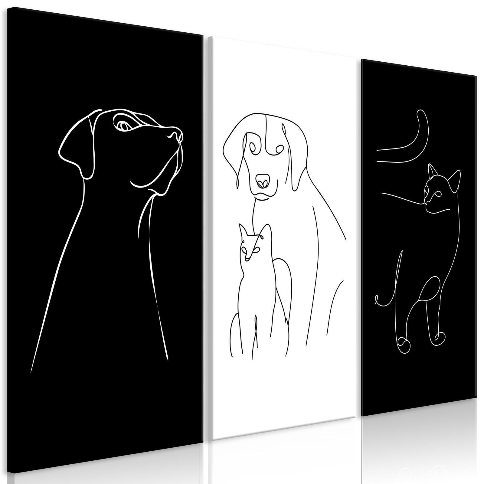 Tavla - Domestic Animals (3 Parts)-Tavlor-Artgeist-peaceofhome.se