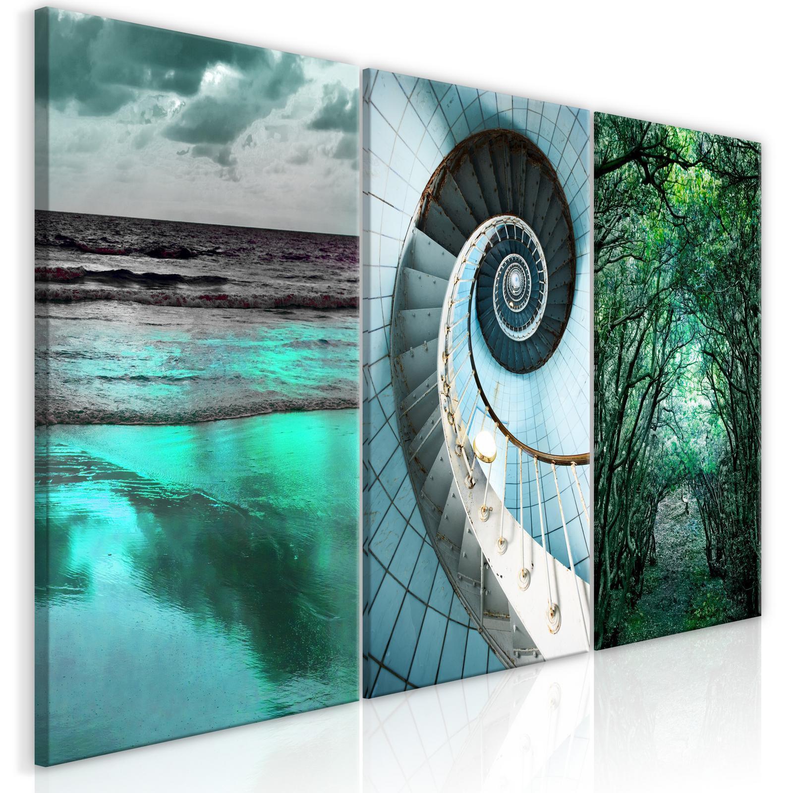 Tavla - Faces of Nature (3 Parts)-Tavlor-Artgeist-Premium print-120x60-peaceofhome.se