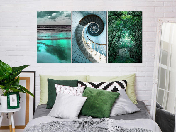 Tavla - Faces of Nature (3 Parts)-Tavlor-Artgeist-Premium print-120x60-peaceofhome.se