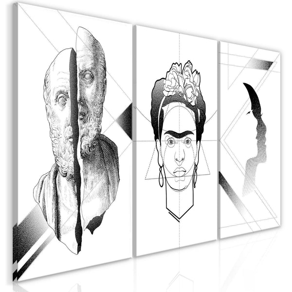 Tavla - Facial Composition (3 Parts)-Tavlor-Artgeist-Premium print-120x60-peaceofhome.se