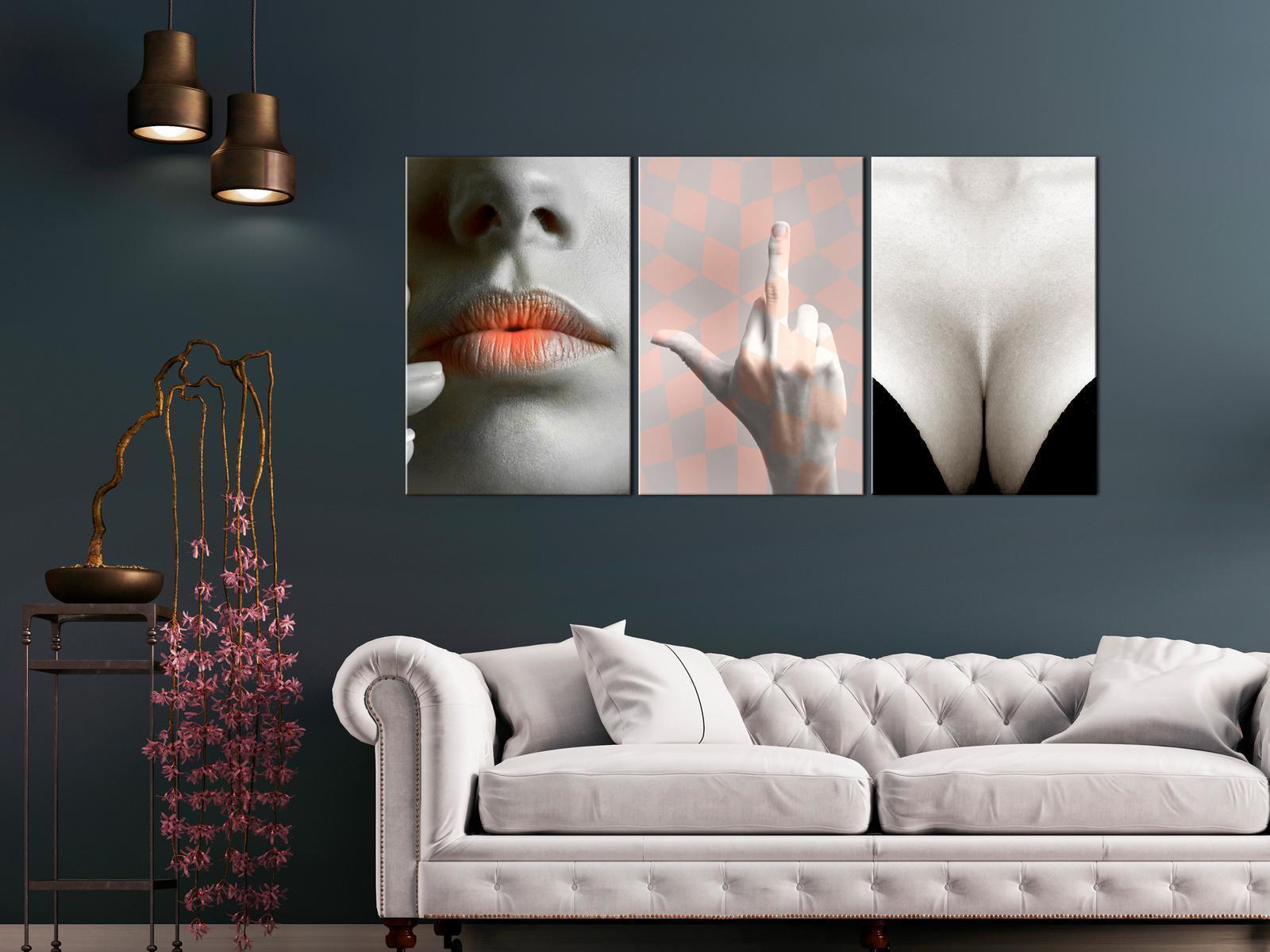 Tavla - Femininity (3 Parts)-Tavlor-Artgeist-Premium print-120x60-peaceofhome.se