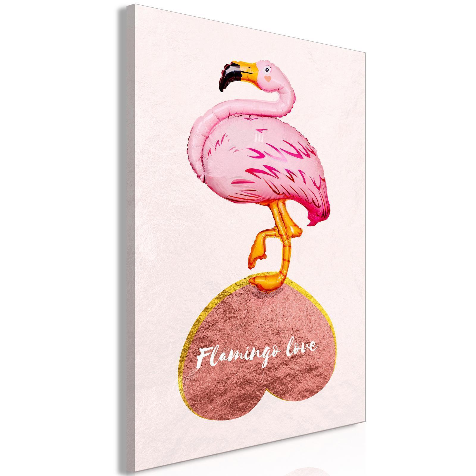 Tavla - Flamingo in Love (1 Part) Vertical-Tavlor-Artgeist-peaceofhome.se