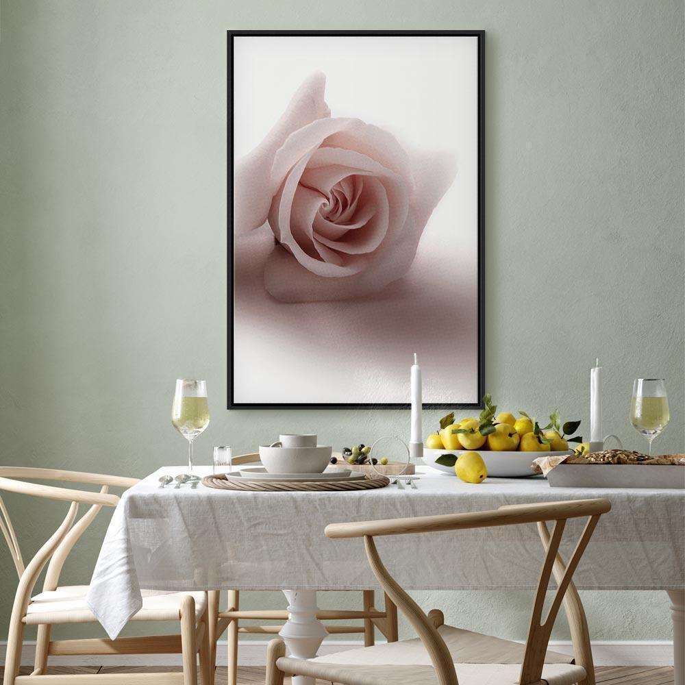 Tavla - Floral Glamour Glow (1-part) - Delicate and Pastel Pink Rose-Tavlor-Artgeist-peaceofhome.se