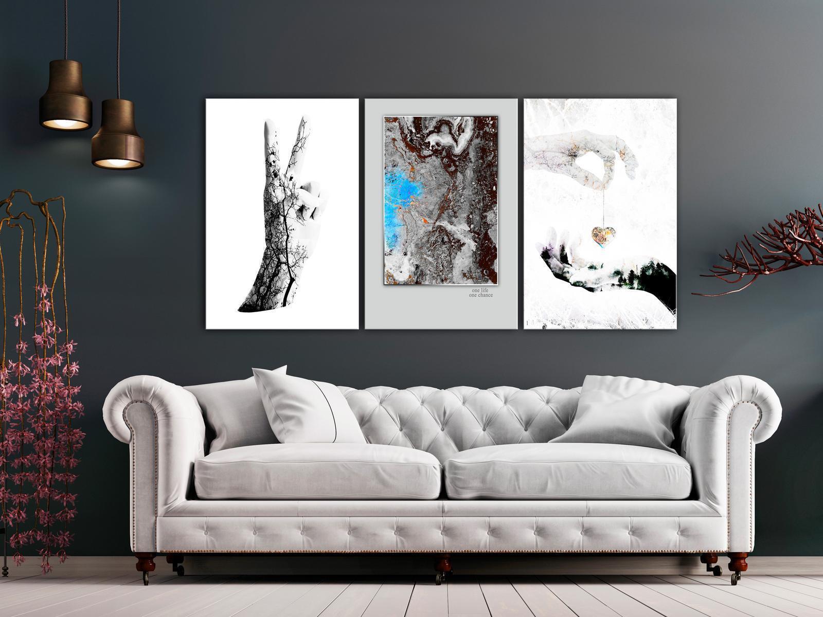 Tavla - Gestures (3 Parts)-Tavlor-Artgeist-Premium print-120x60-peaceofhome.se